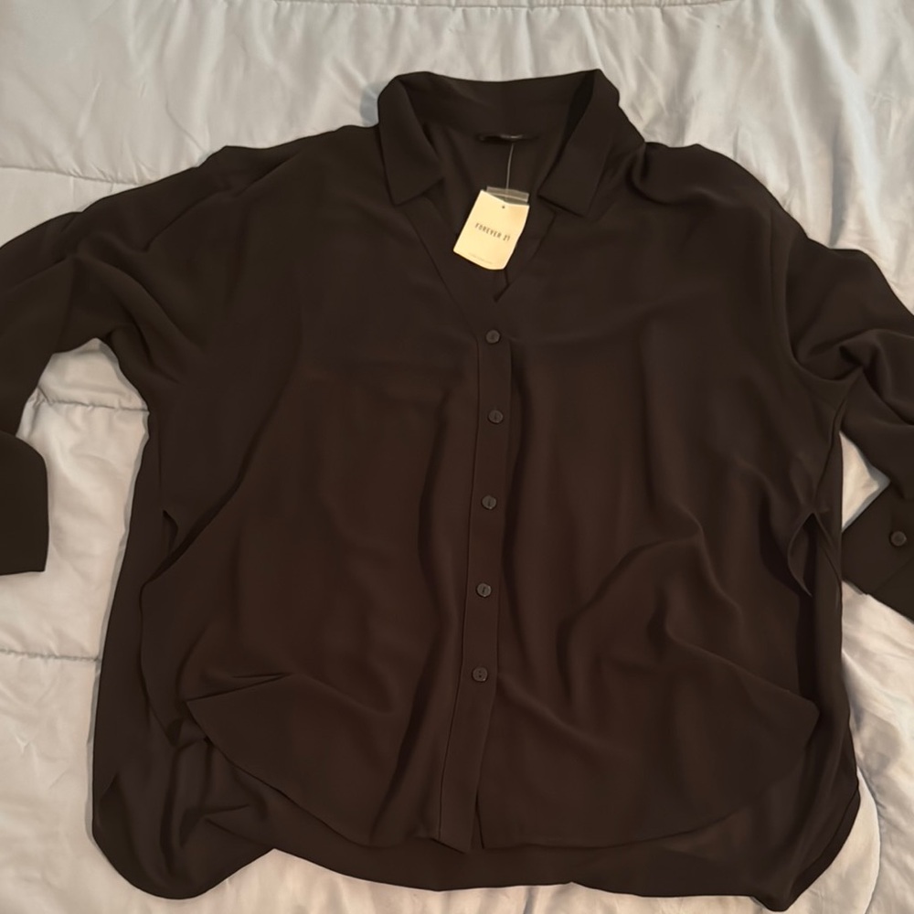 Black Button-Up Blouse